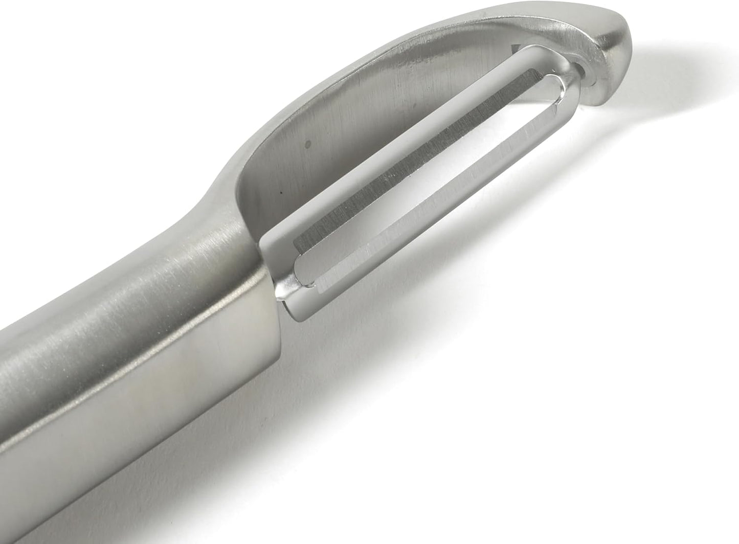 Calphalon Prime Straight Vegetable Peeler, Stainless Steel Peeler with Swivel Blade for Fruits & Vegetables, Weighted Handle for Control, Weighted Handle for Control