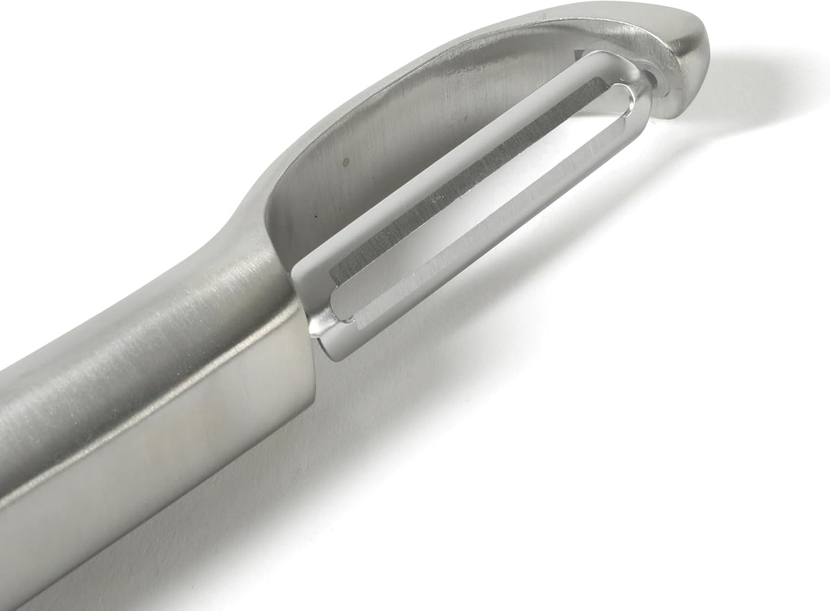 Calphalon Prime Straight Vegetable Peeler, Stainless Steel Peeler with Swivel Blade for Fruits & Vegetables, Weighted Handle for Control, Weighted Handle for Control