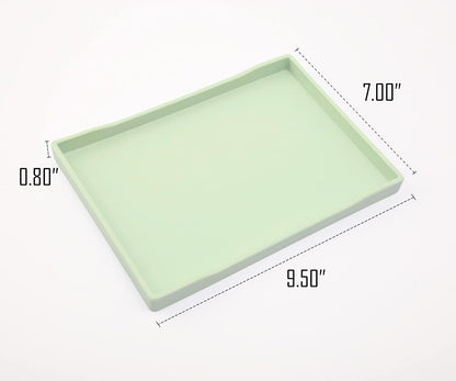 White Serving Tray (13.5 x 9.6 inch) for Serving Accessory, Elegant & Stackable Plastic Tray for Spa, Coffee, Drinks, Tea, Bar, Party, Seasoning, Perfume and Display Use.