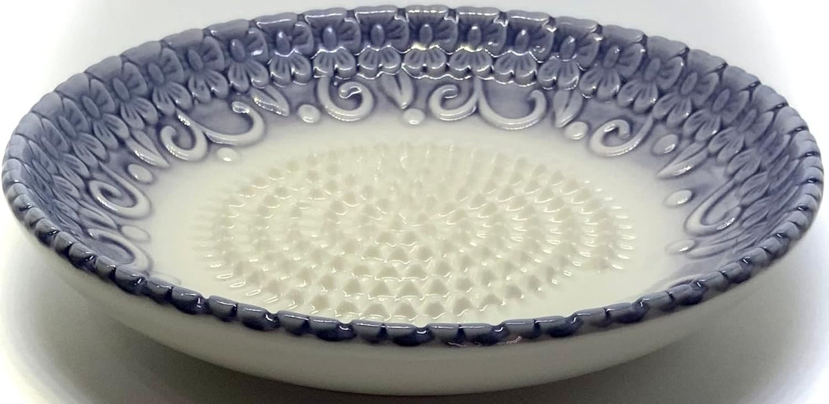 BonCera, Premium Ceramic Garlic Grater Plate Set - Purple Embossed