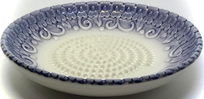 BonCera, Premium Ceramic Garlic Grater Plate Set - Purple Embossed