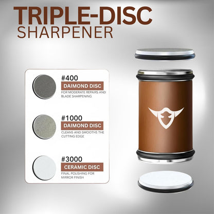Rolling Knife Sharpener Kit, 4 Angle Magnetic, Diamond and Ceramic Discs