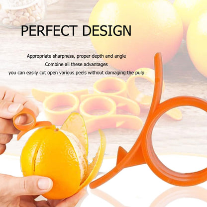 Orange Peeler Citrus Peel Cutter Plastic Easy Fruit Vegetable Slicer Lemon Peeler Opener Remover Kitchen Accessory Knife Cooking Tool Kitchen Gadgets Peelers (Style B)