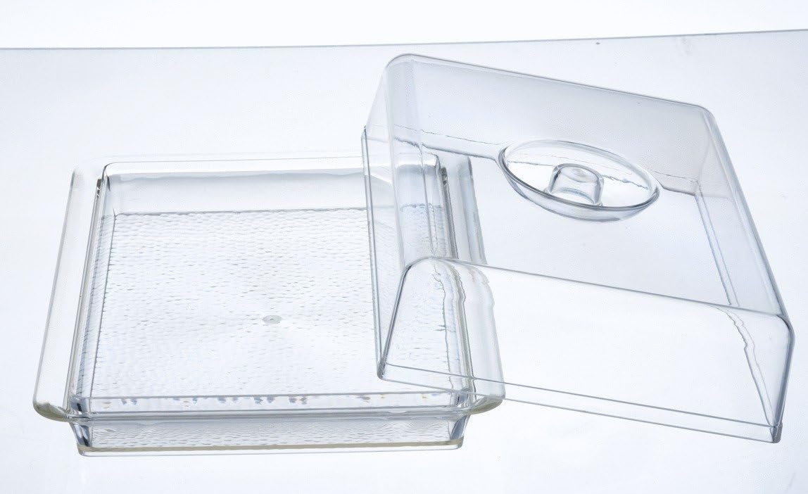 Clear Premium Acrylic Rectanglees Serving Tray with Lid (12.63" x 8.75" x 3.38") Perfect for Parties, Events, & Dining