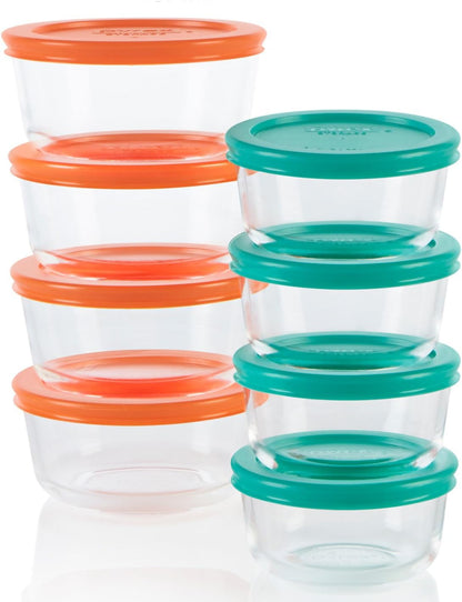 Pyrex Simply Store (12-Pack) Glass Food Storage Containers Set, (1, 2, & 3 Cup) Meal Prep Containers with Plastic BPA-Free Lids, Dishwasher & Microwave Safe