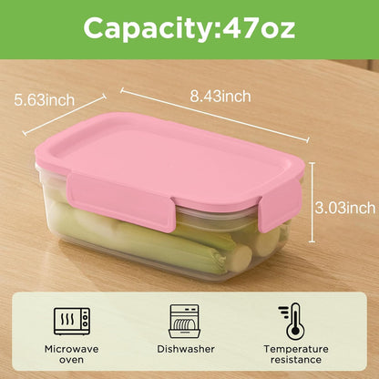 10-Pack Food Storage Containers with Airtight Leakproof Lids, BPA-Free Meal Prep Containers for Microwave/Dishwasher/Freezer, Green, 47.3oz Each