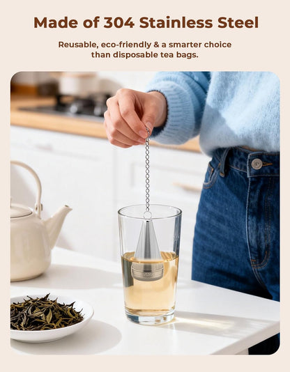 304 Stainless Steel Cone Tea Infuser for Loose Leaf Tea Steeper