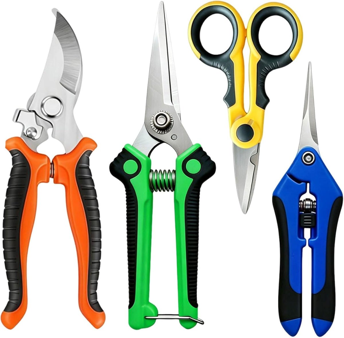 HoMaNa 4 Pack Garden Shears Pruning Set, Stainless Steel Multi-Blade