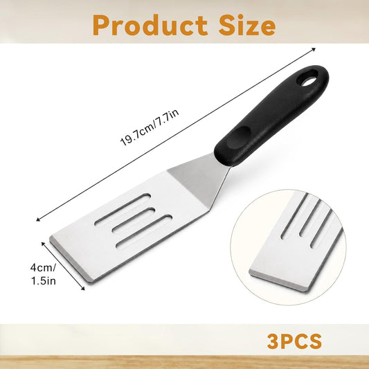 3 PCS Small Metal Spatula Set, Mini Stainless Steel Serving Spatula for Kitchen Use