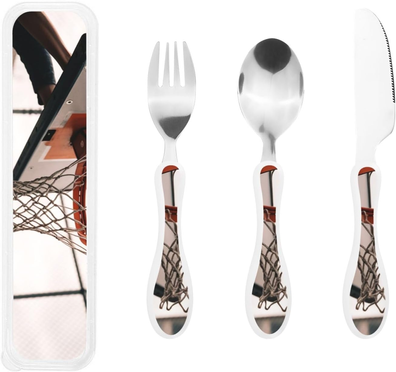 3-Piece Kids Silverware Set With Storage Case, Stainless Steel Reusable Children Safe Knife Spoon Fork Set Beach House Children Flatware Set For Kids Lunch Box