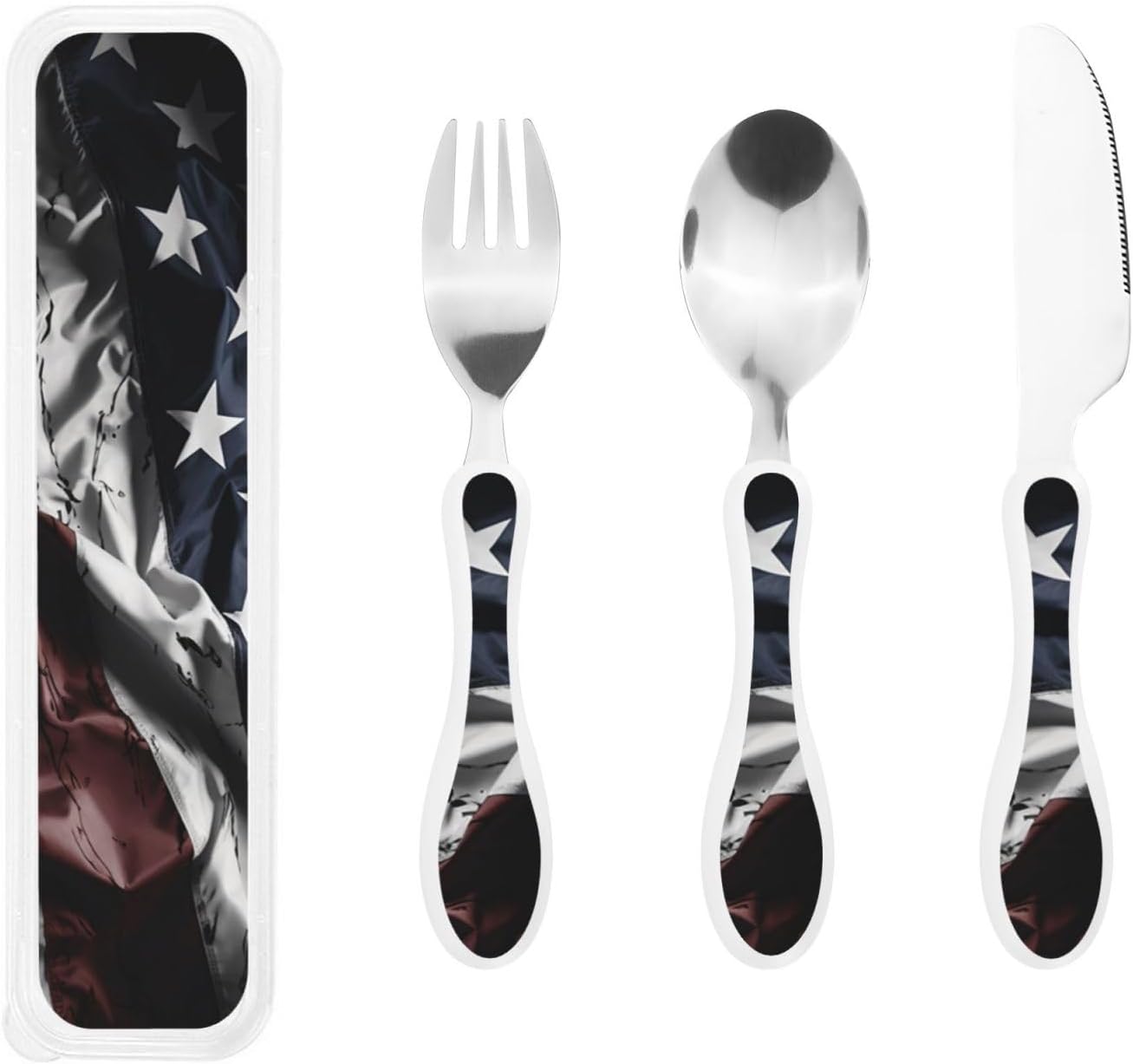3-Piece Kids Silverware Set With Storage Case, Stainless Steel Reusable Children Safe Knife Spoon Fork Set Candy Children Flatware Set For Kids Lunch Box
