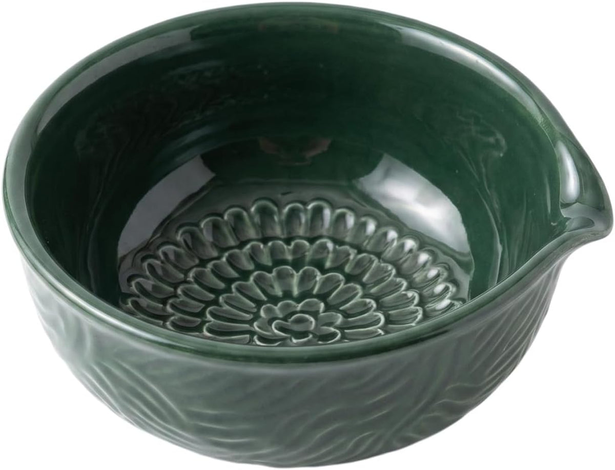 Ceramic Ginger Grater Bowl with Herb Stripper- Efficient Kitchen Tool