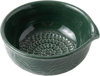 Ceramic Ginger Grater Bowl with Herb Stripper- Efficient Kitchen Tool