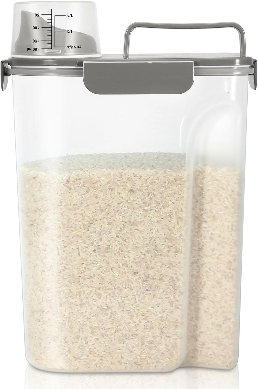 TBMax Rice Container 10 Lbs, Cereal Container Oatmeal Storage, Airtight Food Dispenser with Easy-pouring Spout & Handy Cup for Flour Grain Beans, Pet Dog Cat Bird Food Storage Container