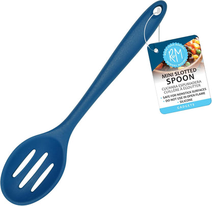 R&M Mini Silicone Slotted Spoon 8”- Spoon for Stirring, Scooping, and Serving – Safe for Nonstick Cookware & Everyday Cooking