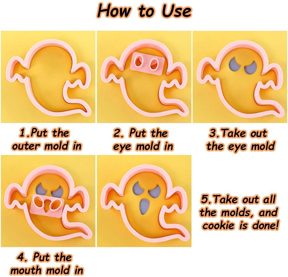 Mini Pumpkin Cookie Cutters, DIY 3d Halloween Raised Design Cookie Stamps