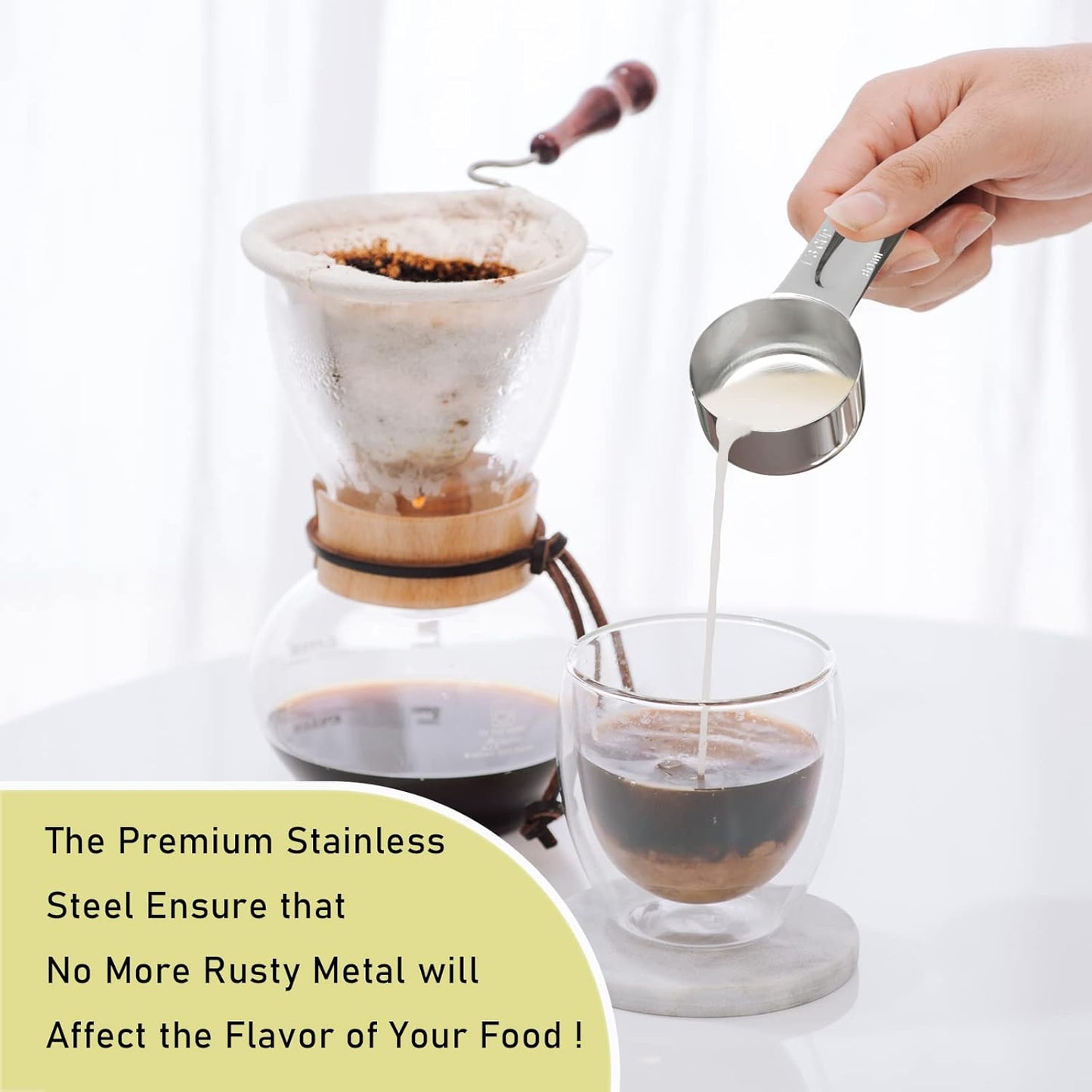 1PCS 3/4Cup (180ml, 6oz) Single Measuring Cup, Stainless Steel Measure Scoop, Metric and US Measurement, Dishwasher Safe