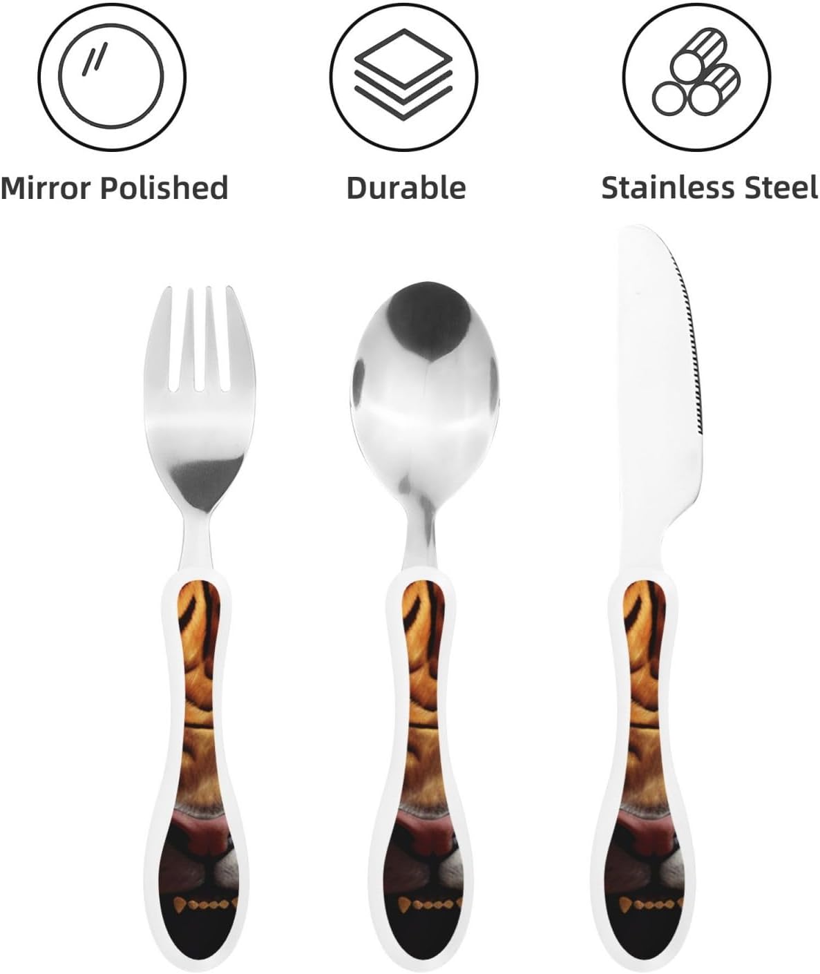 3-Piece Kids Silverware Set With Storage Case, Stainless Steel Reusable Children Safe Knife Spoon Fork Set Samurai Children Flatware Set For Kids Lunch Box