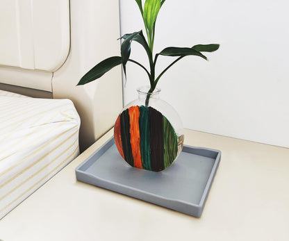 White Serving Tray (13.5 x 9.6 inch) for Serving Accessory, Elegant & Stackable Plastic Tray for Spa, Coffee, Drinks, Tea, Bar, Party, Seasoning, Perfume and Display Use.
