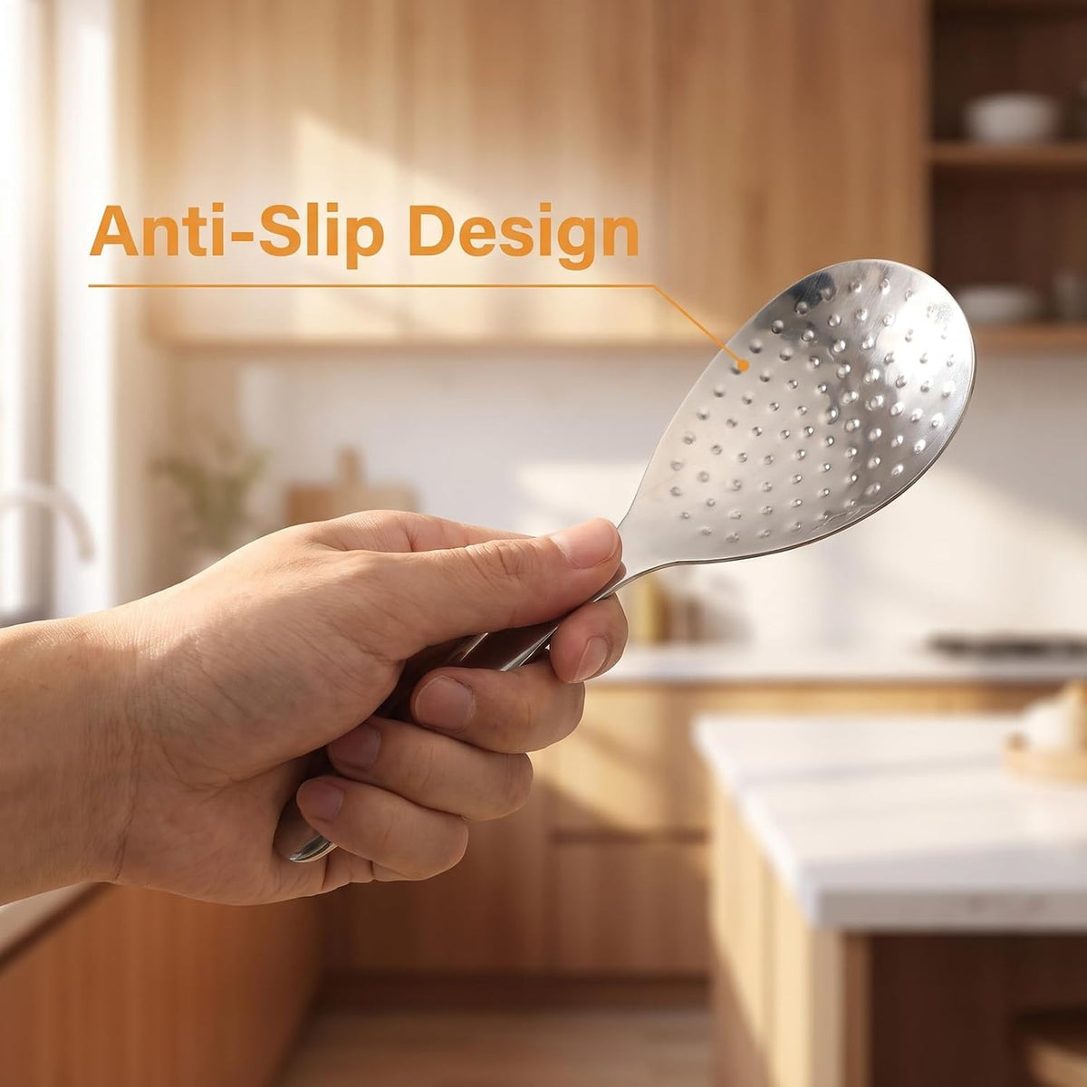 Ymapinc Rice Scooper, 7.87" Stainless Steel Non Stick Rice Paddle