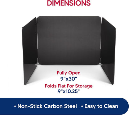 HIC Kitchen Splatter Screen, 18/8 Stainless Steel with Fine Mesh, 9-Inch, Fits Up To 8.5-Inch Pans