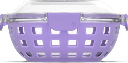 Ello Duraglass Meal Prep Container- Glass Food Storage Container with Silicone Sleeve and Airtight BPA-Free Plastic Lid, Dishwasher, Microwave, and Freezer Safe
