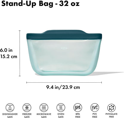 OXO Good Grips Silicone Reusable Bag - Stand-Up Cup (8 oz) - Oat