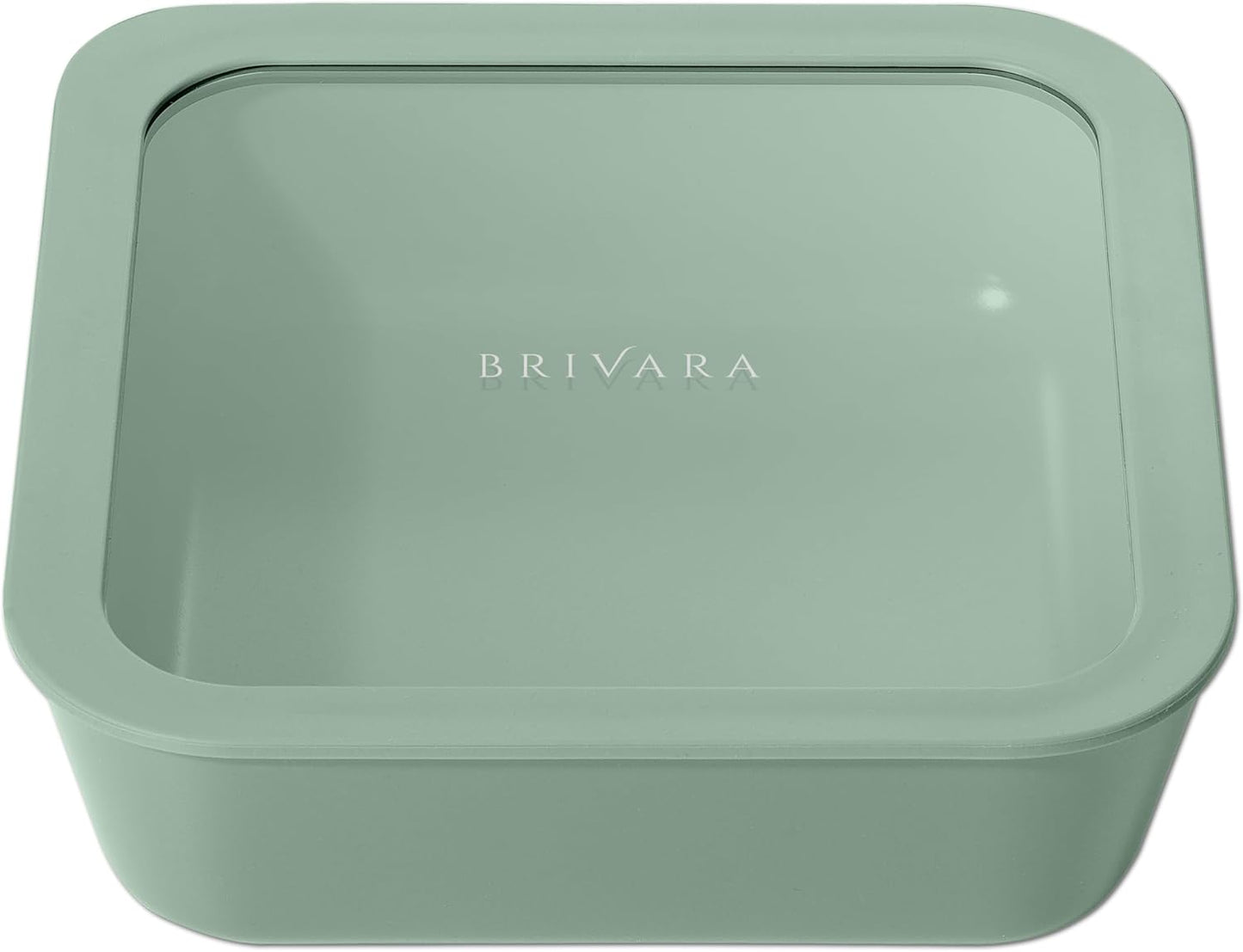 Ceramic Coated Glass Food Storage Container | No PTFE, PFOA, PFAS, and BPA | Reusable Non Toxic Meal Prep Container with Glass Lid | Easy To Store | 3 Cup Rectangle [Onyx]