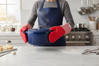 Sur La Table Kitchen Essentials Set of 2 Silicone Oven Mitts, Heat Resistant to 550°F (Green)