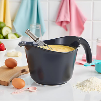 Reston Lloyd, Batter Bowl With Pour Spout, Non-Slip Base, Erogonomic Space Saving Detachable Handle, 2 QT Heavy Duty BPA-Free Microwave & Dishwasher Safe, Plum