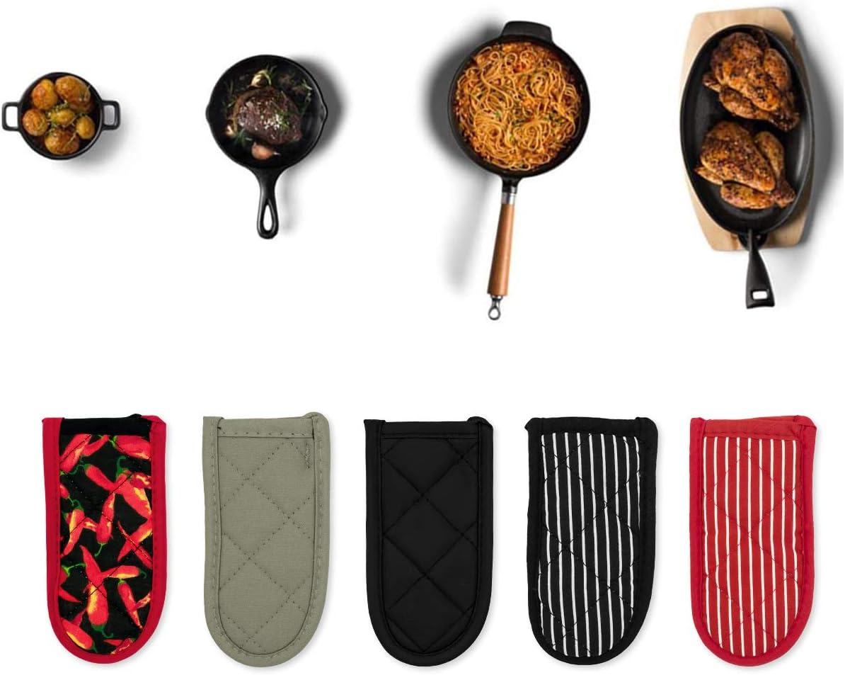 Evoio Cast Iron Skillet Pot Pan Hot Handle Holder Covers (2-Pack Black)