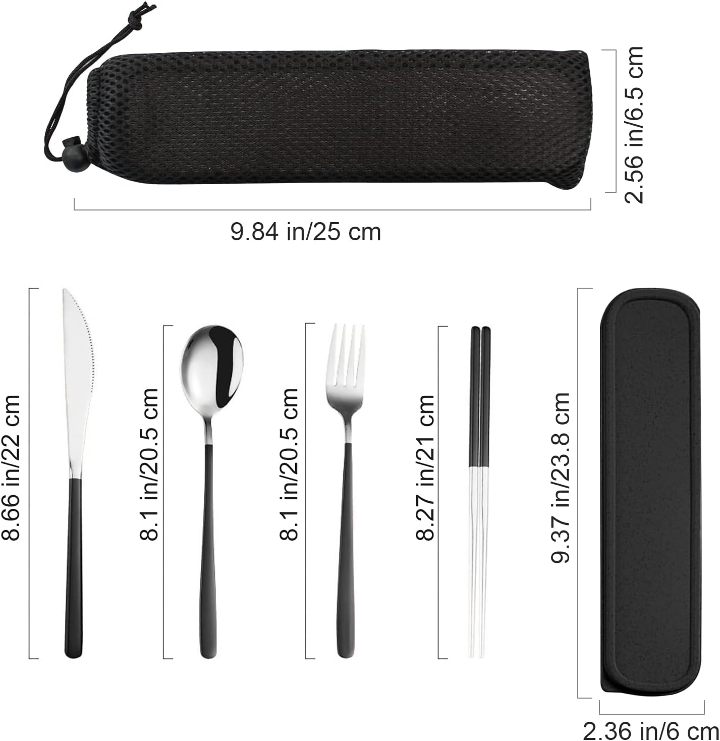 VANRA 4-Piece Portable Travel Utensils Set with Case 18/8 Stainless Steel Flatware Set Reusable Cutlery Set with Fork Spoon Knife Chopstick for Lunch Travel Camping School Work Picnic (Pink)
