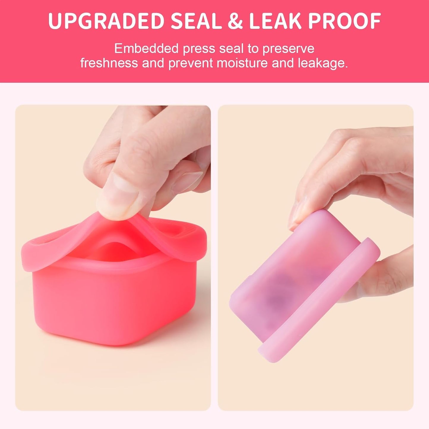 MICEBAY 2-Pack Leak-Proof Salad Dressing Container To Go, Food Grade Silicone Sauce Containers for Bentgo Lunch Box, Reusable Condiment Cups with Lids for Small Snacks - 2.6 oz (Sky Blue & Black)