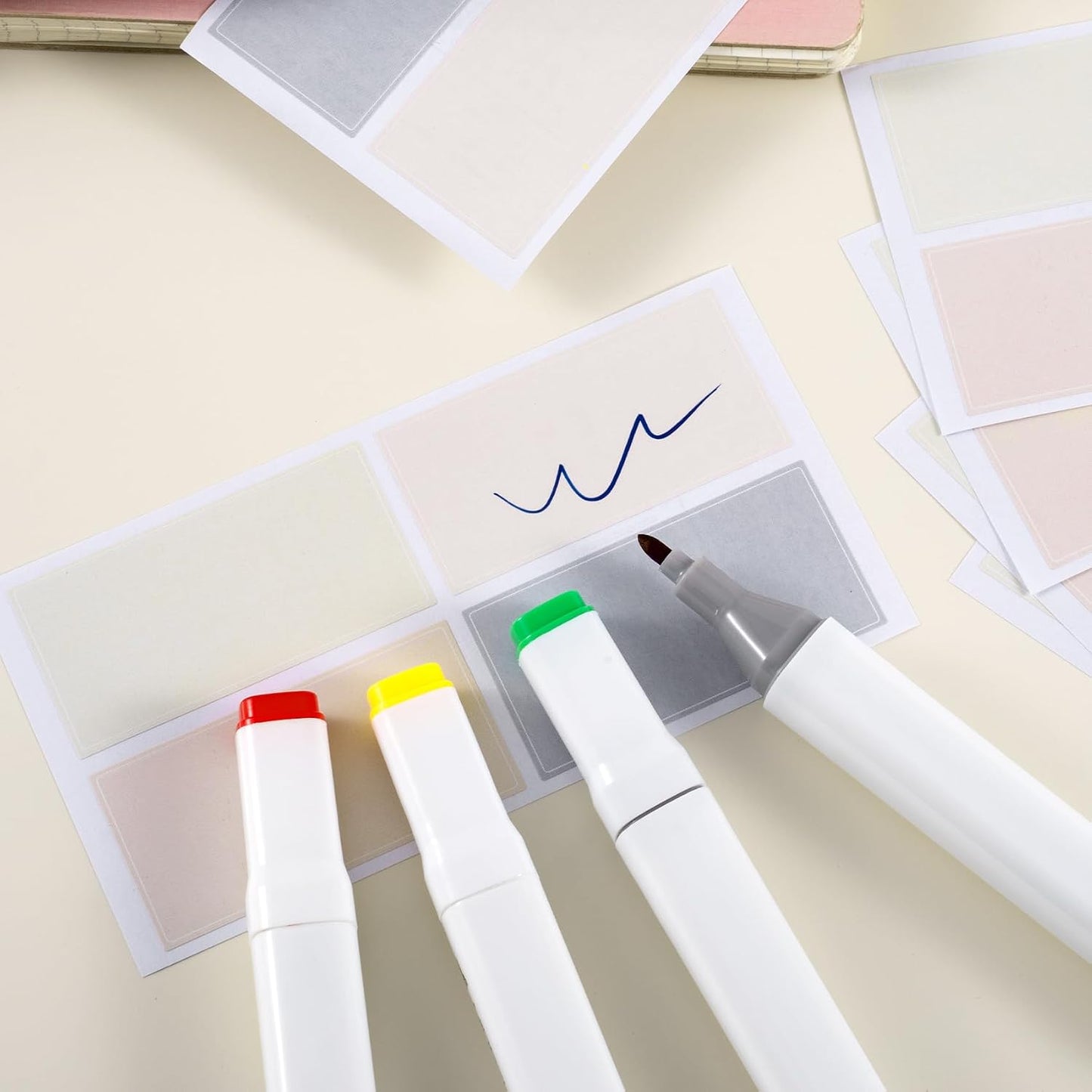 480 Pcs Dry Erase Labels, Dry Erase Stickers, Waterproof Sticker Labels, Removable Labels Easy Peel Off, Reusable Sticky Notes for Food Containers, Office (Retro, Small)