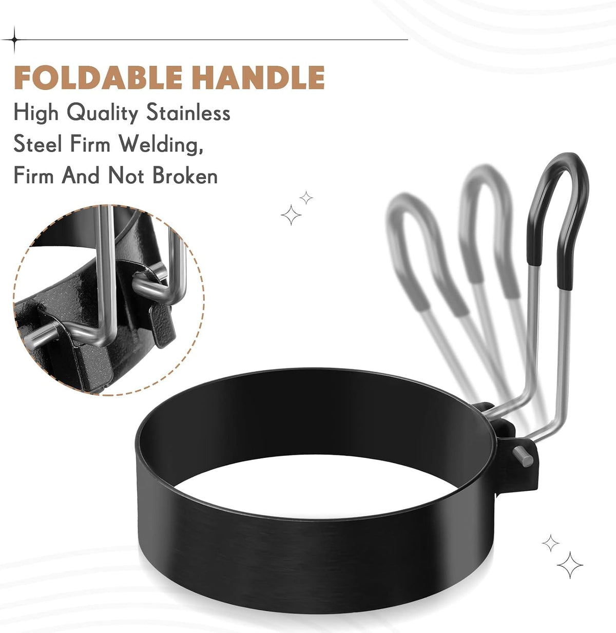 Yaomiao 12 Pcs Egg Rings for Griddle Nonstick Pancake Mold, 3 Inch