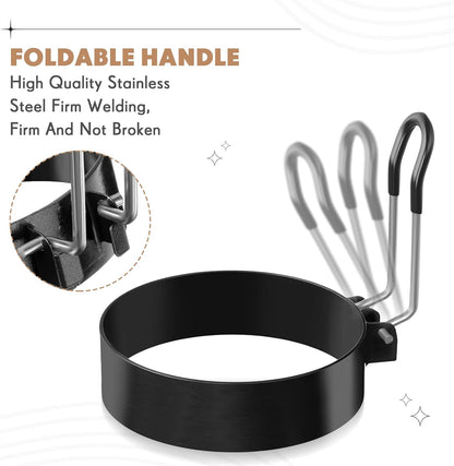Yaomiao 12 Pcs Egg Rings for Griddle Nonstick Pancake Mold, 3 Inch