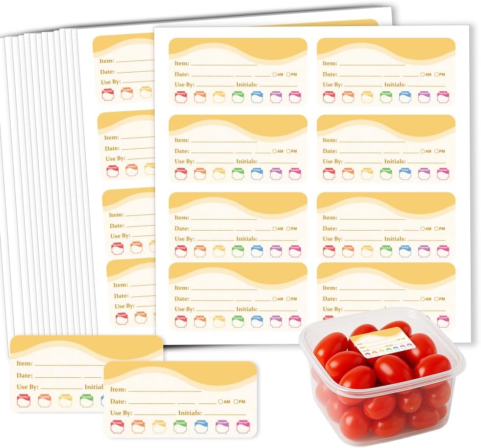 320 Pcs Date Label Stickers, Fresh Color Scheme Sticker Removable Food Labels Self-Adhesive Practical Stickers for Bottle Refrigerator Container
