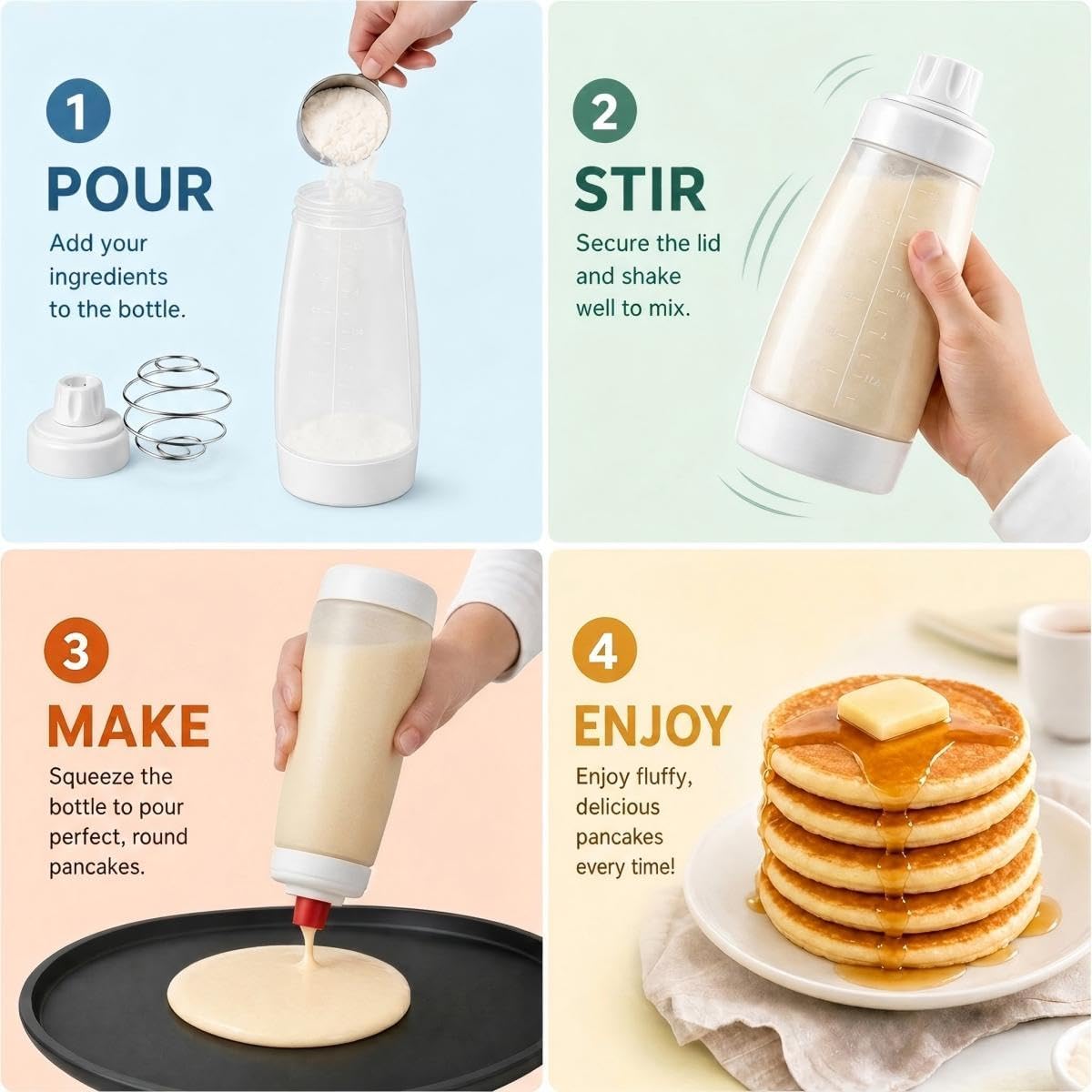 Pancake Batter Dispenser - 1000ml Pancake Batter Dispenser Bottle