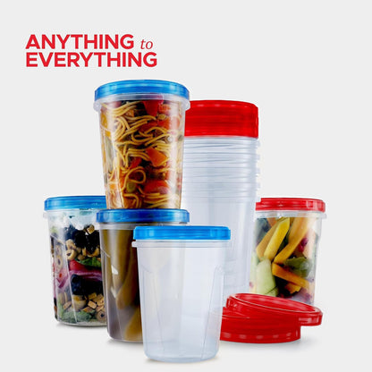 Tafura 10 Pack Leakproof Freezer Containers for Food with Twist Top Lids - 32 Oz BPA Free Reusable Plastic Soup Containers with Screw On Lids - Ideal for Meal Prep, Leftovers & Pantry Organization