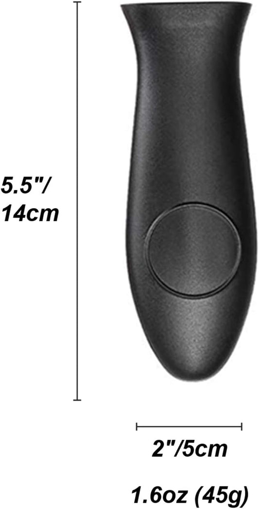 Silicone Hot Handle Holder Small Cast Iron Handle Cover Skillet Handle Cover Griddle Cover Cookware Handles Cover for Frying Pans & Griddles Sleeve Grip Handle Cover Small & Large Black 6 Pcs