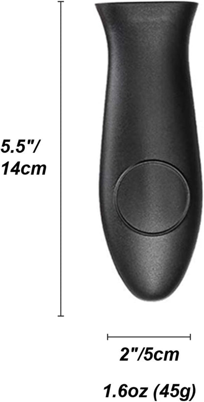 Silicone Hot Handle Holder Small Cast Iron Handle Cover Skillet Handle Cover Griddle Cover Cookware Handles Cover for Frying Pans & Griddles Sleeve Grip Handle Cover Small & Large Black 6 Pcs