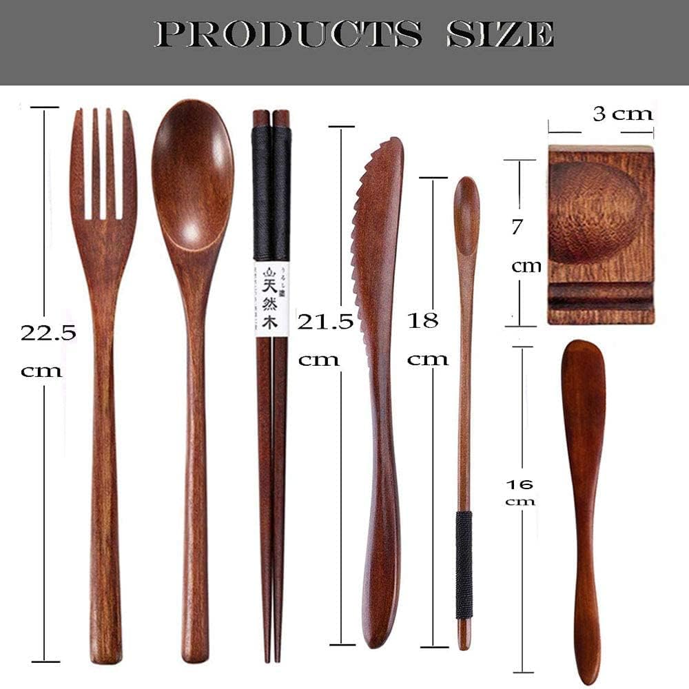 Travel Utensils Set with Case Reusable Stainless Steel Silverware Flatware Set 9 Pcs Portable Cutlery Eating Utensils Set for Lunch Boxes Workplace Camping School, Dishwasher Safe (Multi)