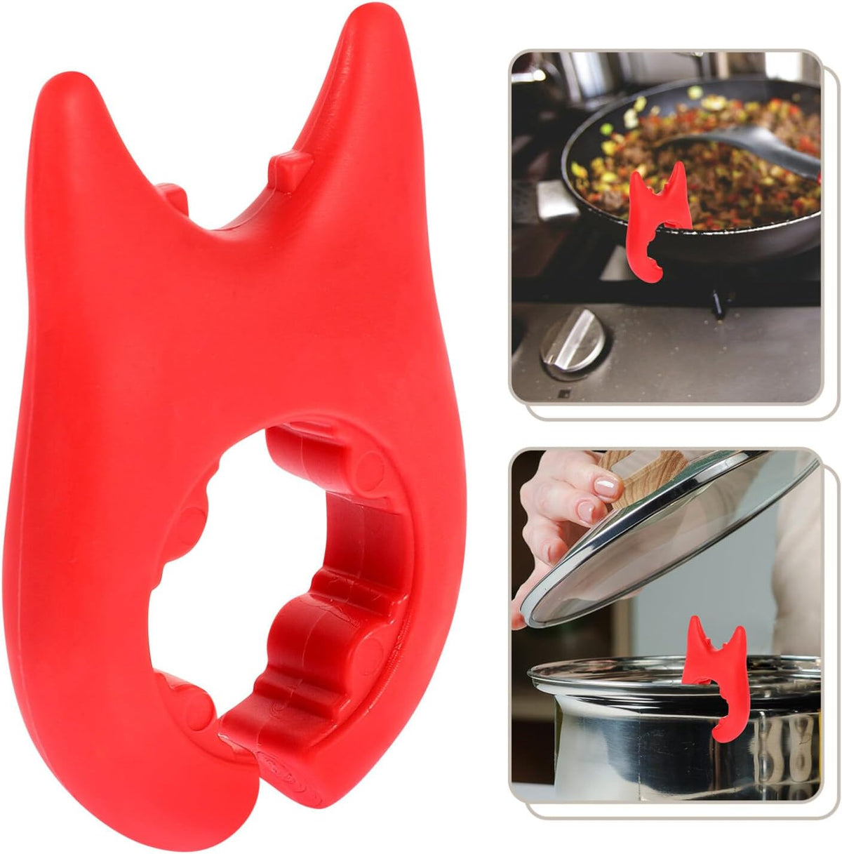 Alipis 6pcs Silicone Pot Lid Lifter Overflow Preventing Gadget for Boil over Stoppers Spilling Clip Holder for Pots Pans Easy to Use Kitchen Utensil