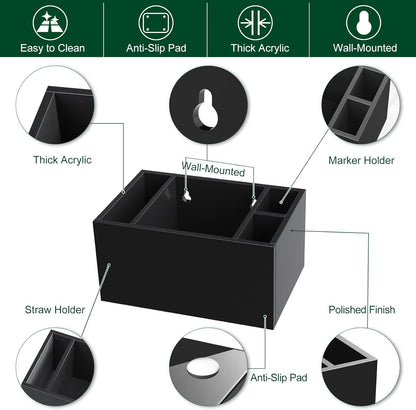 Double Cup Holder with Marker Slot, Party Cup Dispenser Acrylic Cup Organizer Mark Your Cup and Drink Up Caddy Modern Bar Counter Decor, Clear