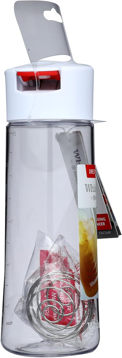 Whiskware Dressing Mixer Tritan Salad Dressing Mixer, White/Red