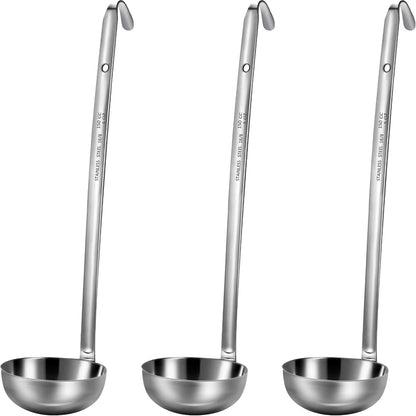 meekoo Stainless Steel Ladles Soup with Long Handle, 6oz