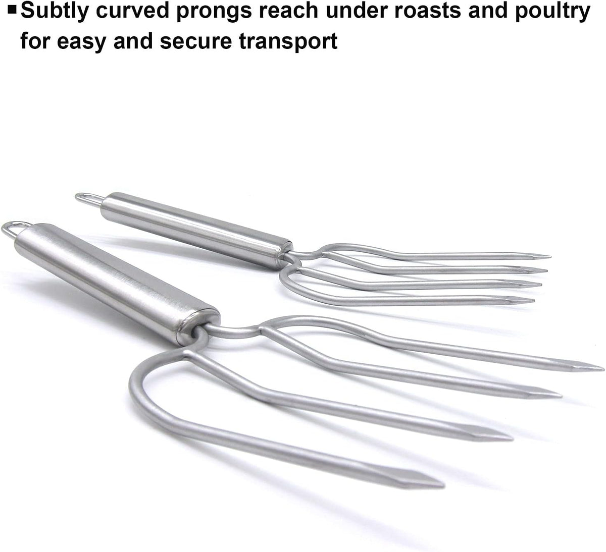 Turkey Lifter Forks Set of 2 Stainless Steel Turkey Lifters with Non-Slip Handle Turkey and Poultry Lifters Turkey Claws Carving Fork