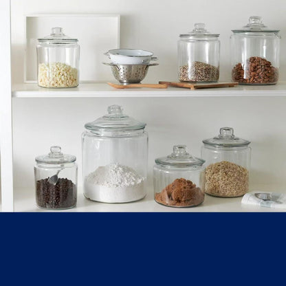 2 Gallon Glass Jar with Lid, Large Clear Apothecary Canister for Pantry Storage, Airtight Container for Flour, Sugar, Pasta – Dishwasher Safe