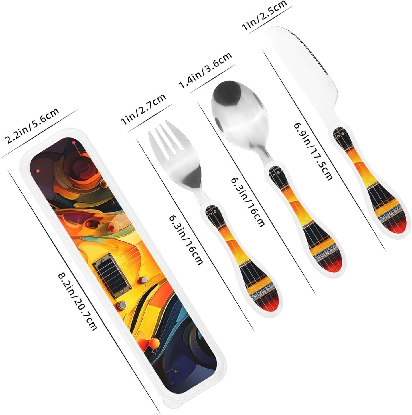 3-Piece Kids Silverware Set With Storage Case, Stainless Steel Reusable Children Safe Knife Spoon Fork Set Blue Active Girl Running Sunset Children Flatware Set For Kids Lunch Box - Colors C