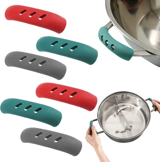 DonLeeving 12 PCS Silicone Pot Handle Covers, Heat Resistant, Non-Slip, for Cast Iron Skillet, Frying Pan, Metal Pan